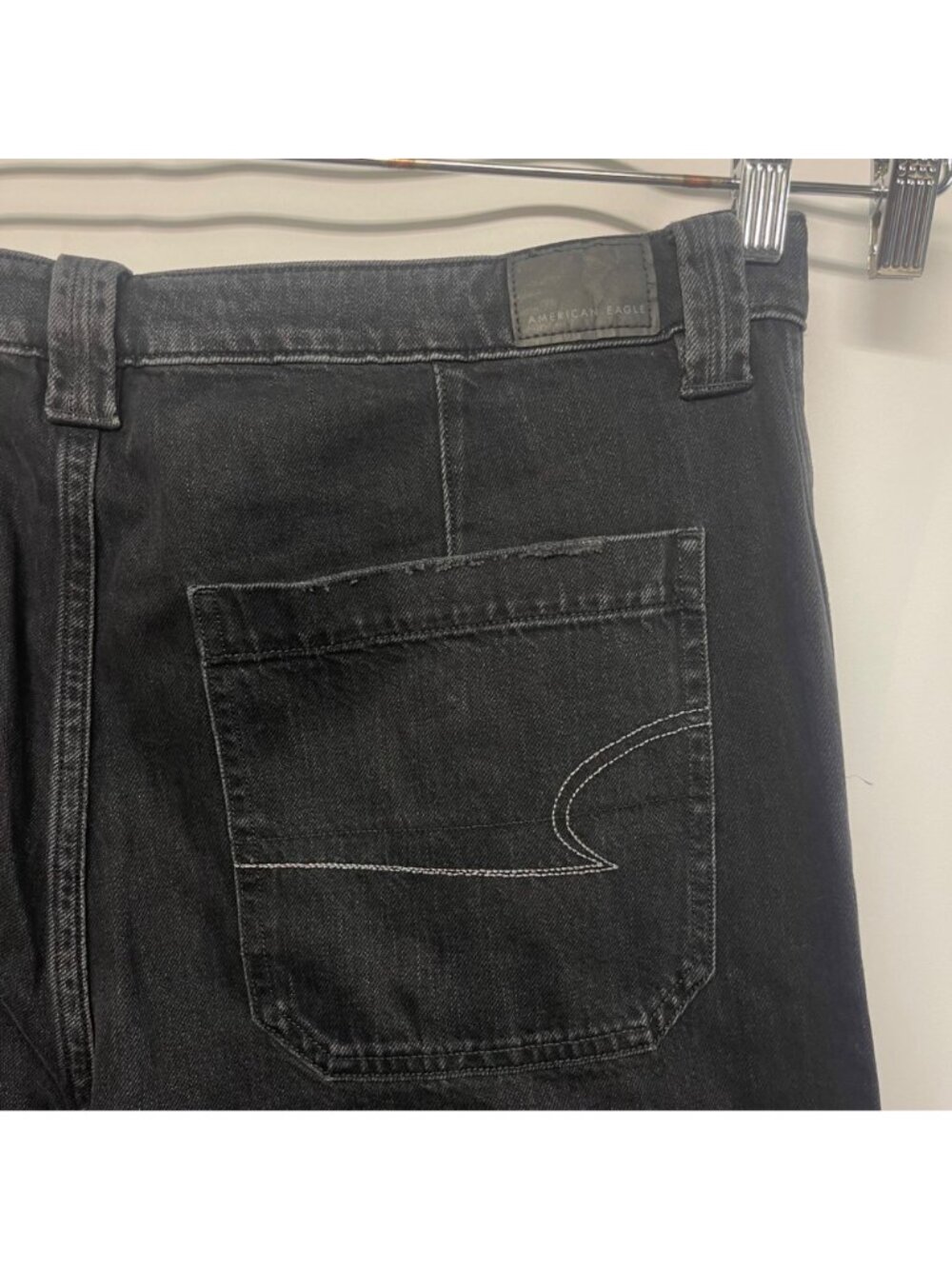 American Eagle Super High Rise Baggy Wide Leg Women’s Black Jeans Reg 14 (36x32) - Picture 10 of 12